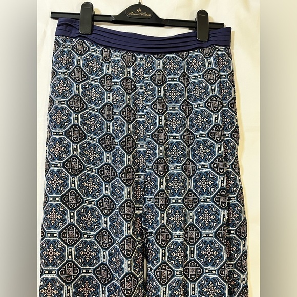 Anthropologie Blue Patterned Straight Leg Pants - Picture 9 of 13